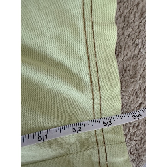 Wildfang Essential Denim High Waisted Coverall Lime Green Womens XSmall Jumpsuit - Picture 14 of 15